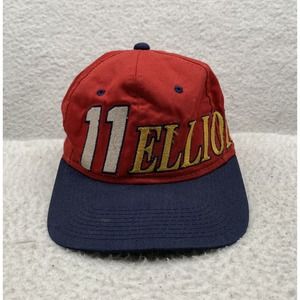VTG Bill Elliot‎ Snapback Hat Mens OSFM Red Blue Nascar Racing Ford Big Logo #11